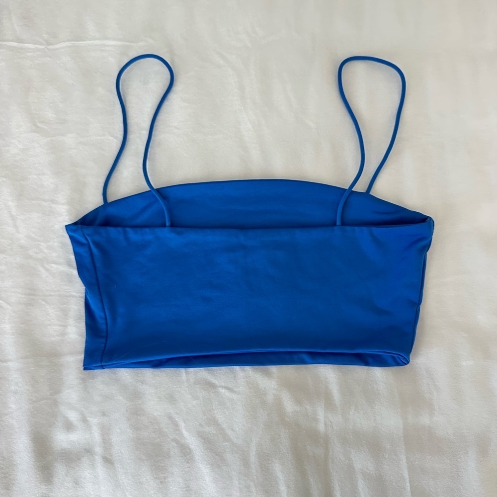 Blue Spaghetti Strap Crop Top Size S - Picture 2 of 3